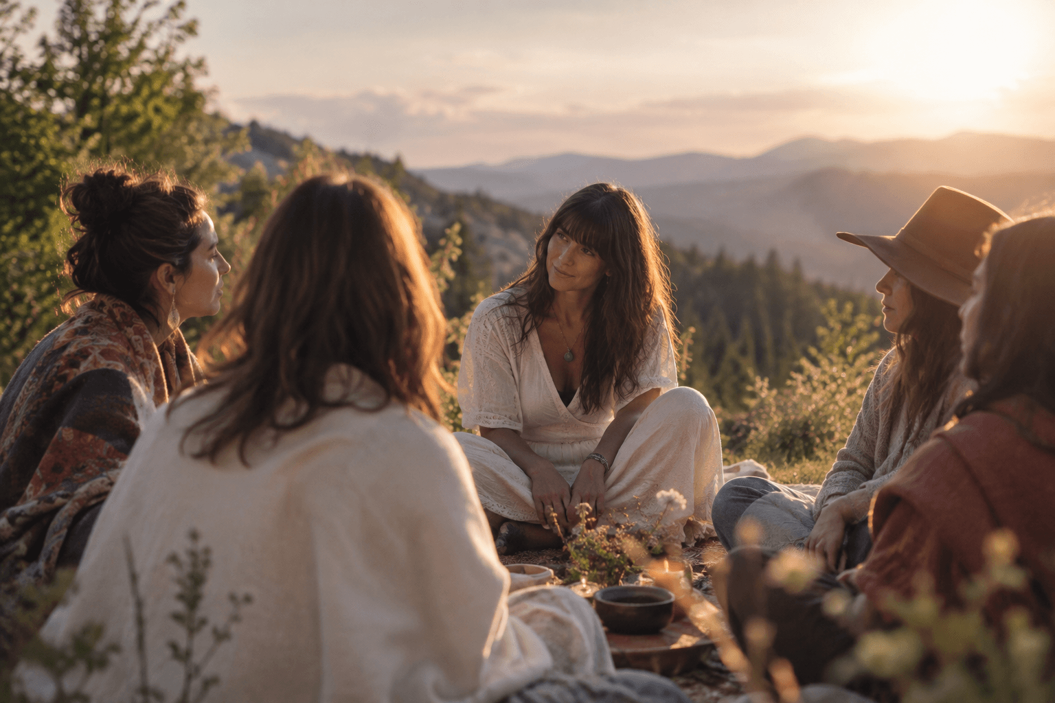 maya guide un groupe de femmes dans un cercle